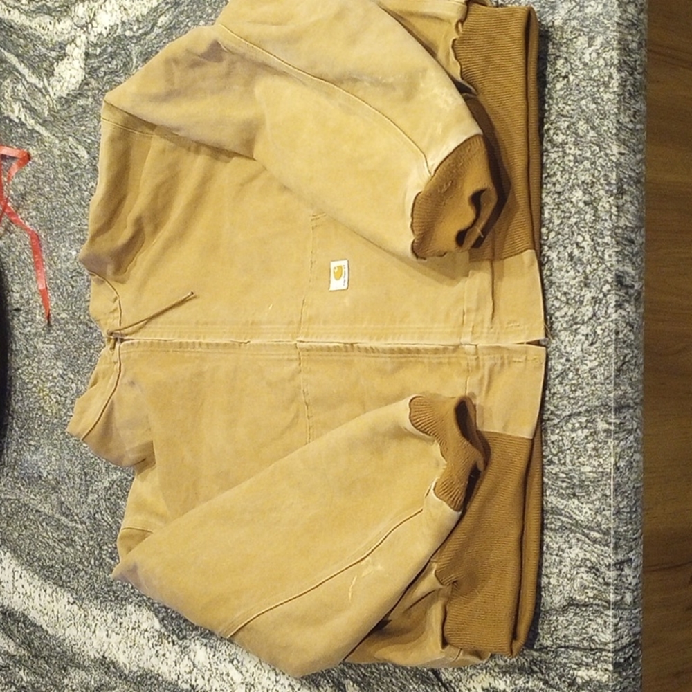 Vintage Carhartt 2XLT duck canvas lined hooded full zip jacket